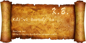 Kövi Borbála névjegykártya